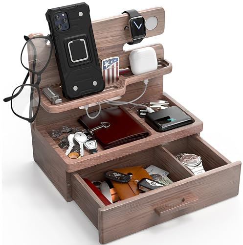 BarvA Supporto per telefono in legno Docking Station Organizer
