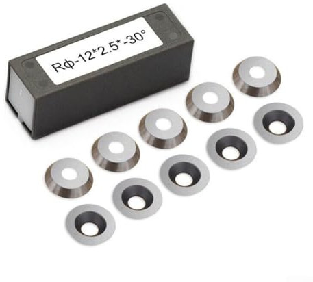 Gbtdoface Lot de 10 burins de tournage à bois, inserts en carbure, inserts indexables en carbure de tungstène - Outil de tournage de tour à bois - 12 mm