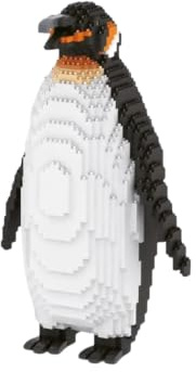 BlueBrixx Pinguin Diamond Blocks, 2170 Bausteine, Displaymodell | 130 x 135 x 260 mm, Spheniscidae, Gefieder in Schwarz und Weiß, orange Kopfpartien, kompakte Standfläche, 107579