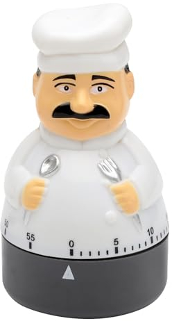 TNSLAND Temporizador Cocina Temporizador Mecánico de Cocina, Temporizador Corto de Cocina, Divertido Temporizador de Huevos, Temporizador de Cocina con Forma de Chef, Pilas no Incluidas
