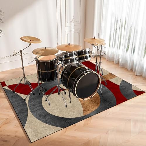 Drum Teppich Schlagzeug Teppich Schallschutzmatte Schallschutz Teppich Trommelteppiche Akustik Trommel Teppiche für Bass Drum Snare Elektronische schlagzeugteppich Instrumente Teppich 100 x 80 cm
