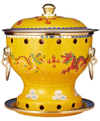 OYWEHECE Einzelne Person, Kleiner Kupfertopf, Alter Pekinger Kleiner Dicker Kuh-Hot Pot, Chinesischer Traditioneller Cloisonné-Hot Pot, Kommerzieller Alkoholanteil, Roter Kupfer-Hot Pot,B