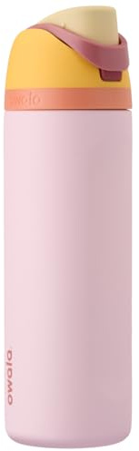 Owala FreeSip Insulated Stainless Steel Water Bottle with Straw for Sports and Travel, BPA-Free, 24 Ounce, Candy Store