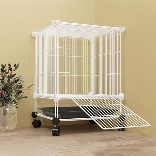 Katzenkäfige, Kaninchenkäfig, Kleintierkäfige, Vogelkäfig, Laufstall, Welpengehege mit Tür, DIY-Haustierzaun aus Metall für drinnen und draußen, für Welpen, Kaninchen, Kätzchen, Hamster, Meerschw