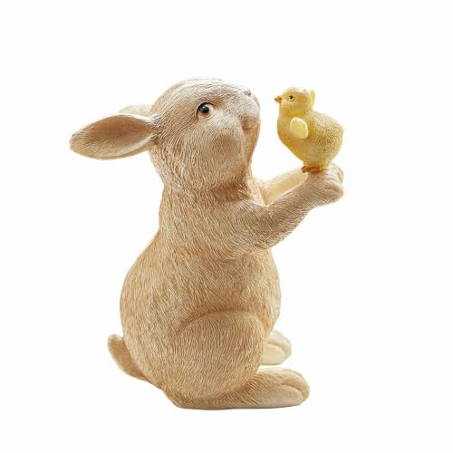 Loberon Deko-Hase Raniah, beige | Detailreich Handbemalt, Naturnah Gestaltet, Ostern, Osterdekoration, Tierfigur, Polyresin