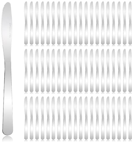 SENONAPO 160 Pcs Stainless Steel Dinner Knives 8.3 Inches Butter Knife, long-lasting Silverware Spreader Knives for Steak, Table, Kitchen, Home, and Restaurant (Silver)