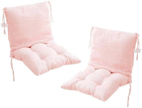 ZGantrix 2er Set Niedriglehner Auflagen Set Stuhlauflage 40 * 80cm Sitzkissen Niederlehner Gartenstühle Sitzauflagen Stuhlkissen Abnehmbarem Rückenlehne Auflage40*80CM(2 Pieces) L