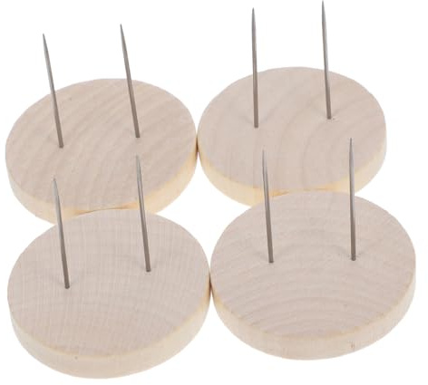 Ciieeo 4sets Supporti in Legno Per in Lana Infeltrita Base Stabile Spessa Supporto Espositore Per Pupazzi Uncinetto Amigurumi e Accessori Artigianali Diy
