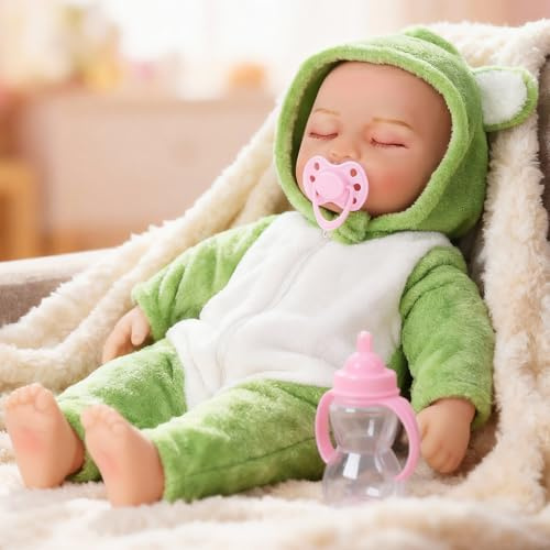 nasominako Realistic Reborn Baby Dolls - 18 inch Lifelike Newborn Baby Doll Real Life Soft Body with Accessories and Plush Pajamas Gifts Toy for Kids Age 3+ Years Old