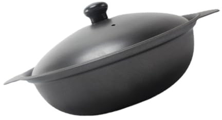 Ipetboom Strong Cast Iron Clay Pot Rice Casserole Yellow Stewed Chicken Pot with Lid Energy Saving Cooking Cauldron for Healthy Easy Clean Use