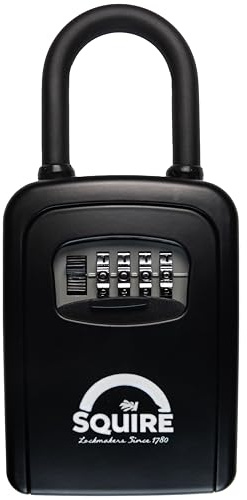 Squire KeyKeep 1 PB - Combination Key Safe – 4 Wheel Recodable (10,000 Combinations)| Weather Resistant | Die-Cast with Removable Shackle | Outdoor or Indoor Key Storage