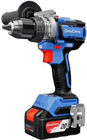 Dong Cheng Trapano a Percussione a Batteria 20V Brushless 160 Nm, Trapano Avvitatore Batteria, 1x4,0 Ah, 3 Modalità-Foratura, Avvitatura, Percussione, Mandrino 13mm, 19+2 Coppie, 2 Velocità