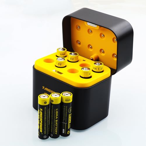 Piles Rechargeables AAA Lithium (Lot de 8) avec Chargeur, 1200mWh Triple A 1,5V Tension de Sortie constante Pile AAA Li-ION Batterie, 1600+ Cycles, Faible Auto-décharge AAA Rechargeable