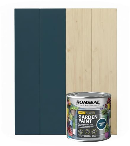 DUAYRA 750ML Garden Paint, Water Based Exterior Paint, UV Damage Mid Sheen Weather Resistant Paints For Pots, Bricks, Metal, Fast Drying Fence Paints, Resists Cracking (Midnight Blue, 750 M L)