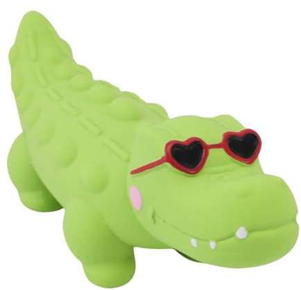 Generic Latex Hundtugg Pipande Leksakständer Rengöring Av Husdjur Lekfull Djurdesign Mjuk Tuggleksak för Hundträning (Krokodil)
