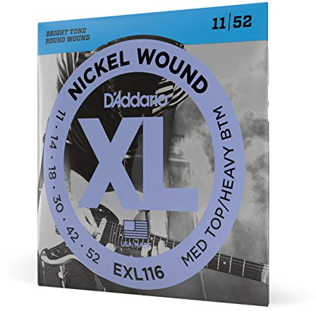 D'Addario XL Nickel EXL116 E-Gitarrensaiten 11-52 | XL Nickel E-Gitarrensaiten bieten brillanten Klang, präzise Intonation, hohe Haltbarkeit und gleichmäßiges Spielgefühl.