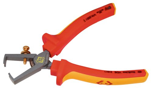 C.K Redline VDE Wire Stripping Pliers 160mm, 1000v Insulated Electrical Cable Stripper, Electricians Plier, Insulated Cables Strip Knife for Electrician, CK Tools 431012