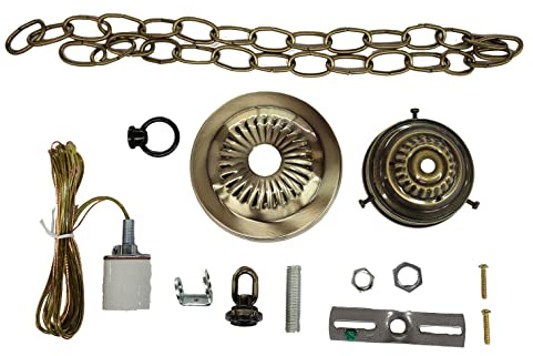 B&P Lamp® Holder Kit for 3 1/4 Fitter Shades, Antique Brass Finish