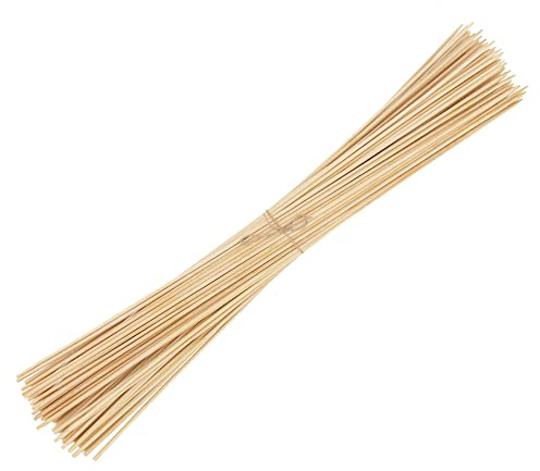 BambooMN Pinchos de bambú para asar malvavisco multiusos, extra largos, de 36 pulgadas (3 pies) de 5 mm de grosor, 100 piezas perfectas para acampar o fiestas al aire libre, palos de jardín