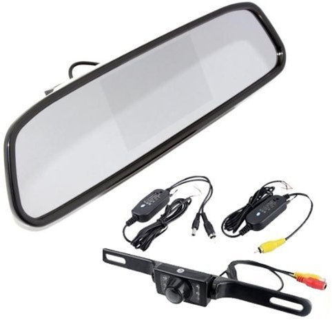 BW® DIY Car Rear View Kit Wireless IR Reverse Car Backup Camera and 4.3 Car Mirror Monitor