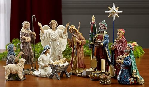 Three Kings Gifts 7 Inch Figures Real Life Nativity Including Chest Of Gold, Frankincense & Myrrh