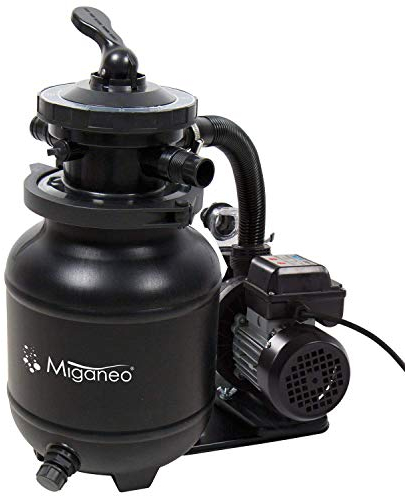 Miganeo Sandfilteranlage Speed Clean Dynamic 7000 - Schwarz | Pumpenleistung 6.300 l/h | Filterleistung 4.500 l/h | Filteranlage für Pools bis 19.000 Liter | Stromsparende 250 Watt