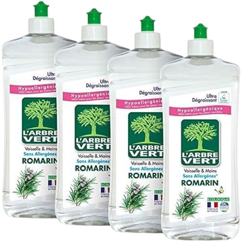L'arbre vert Liquide Vaisselle Mains Romarin Hypoallergénique - Lot de 4