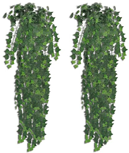 vidaXL 2X Hiedra Artificial Decorativo Casa Colgante Hoja Planta Artificial
