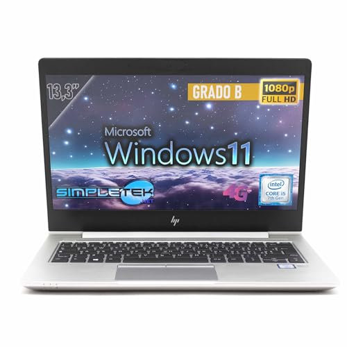 HP Notebook 830 G5 de 13 Full HD | Core i5 7th | 16GB RAM | 480GB SSD M.2 | Windows 11 Pro | Layout teclado italiano | con webcam integrada, WiFi, BT, USB-C, HDMI, lector de huellas (reacondicionado)