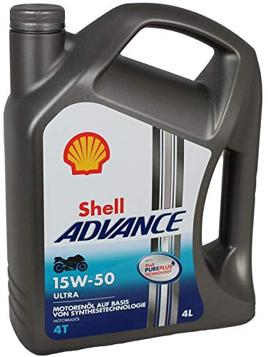 Shell 13510020 Advance Ultra 4T 15W-50 Motorcycle Oil, 4L