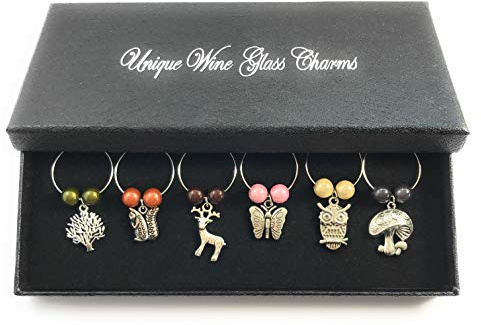 Libby's Market Place In The Countryside Wine Glass Charms with Gift Box