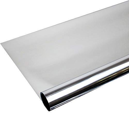 TipTopCarbon 6,57€/m² Fenster Spiegelfolie Silber Sichtschutzfolie 152cm Breite Fensterfolie Spion Design Folie Selbstklebend