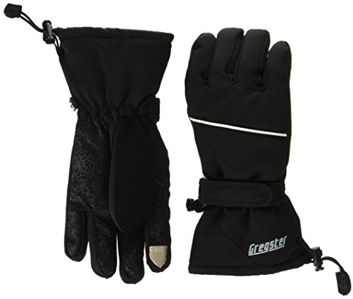Gregster Guanti da Sci e Snowboard per Uomo con Isolamento Termico Thinsulate, Polpastrelli Touch Screen e Palmo Gommato, Nero, XL