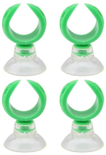 Pssopp 4Pcs Aquarium Saugnapf Halter für Heizstab Schlauch Klemmen, Fisch Tank Zubehör, 17.6mm Grün, Leicht anzubringen und stabil zu halten, Perfect für Aqua Design
