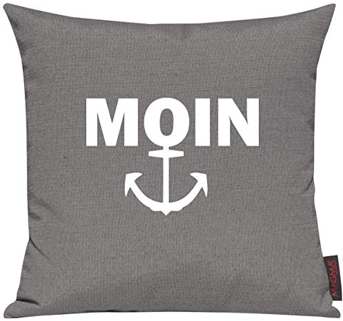 Shirtinstyle Sofakissen Moin Anker, Größe 40 x 40cm, Farbe Grau