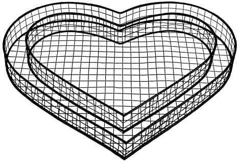 ZXAZX Metall-Herzform-Ornament, Pflanzschale, Pflanztopf, Herz-Gitter, Anzug für Hausgarten oder Grabdekoration
