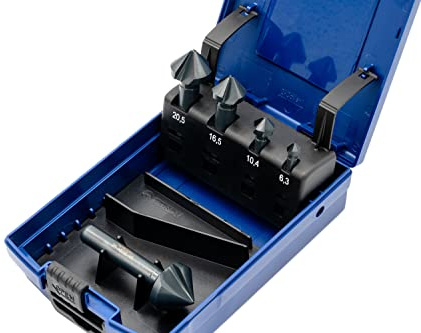 BAER Kegelsenkerset 6,3-25,0 mm HSSE-VAP 90° - Kegelsenkersatz für Edelstahl - Senkbohrer-Set - Ansenker - Versenker - Fräser - Entgrater - Senker - Kegelsenkerset - Kegelsenker