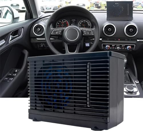 Riloer 12V Portable voiture maison climatiseur évaporation d'eau 2 vitesses refroidissement ventilateur de bureau glace ventilateur de refroidissement adapté toutes les saisons