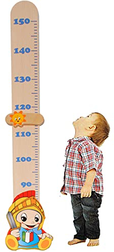 alles-meine.de GmbH 3-D Meßlatte - aus massiven Holz - Kleiner Ritter - Messsbereich - von 80 cm bis 150 cm - mit beweglichen Schieber - Messlatte Kinderzimmer - für Kinder K..
