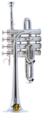 SOUND SAGA Piccolo Trumpet BB Pitch Premium Qualität inklusive Mundstück und Tragetasche (NICKEL)