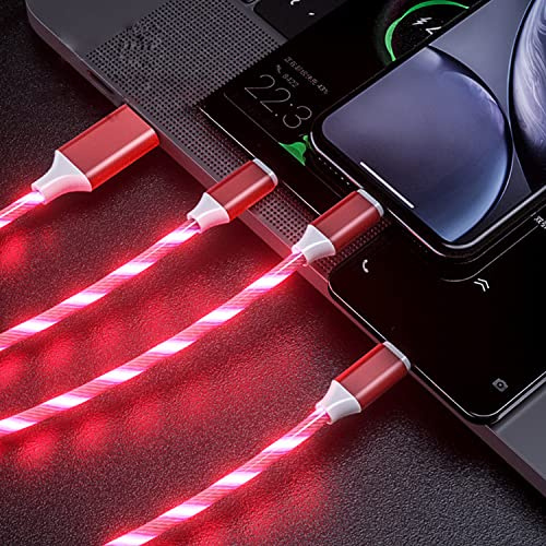 Aiivioll 3-in-1 LED Charging Cable for Phone Android Micro USB Type-C, 1.2m