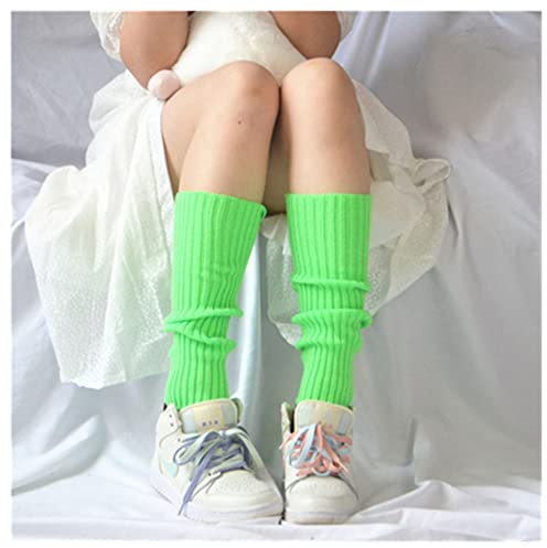 SHTGOI 1 Paar Damen Beinwärmer Winter Crochet Stricken Stulpen Verdicken Warm Beinstulpen Kniestrümpfe Legwarmers Ballettstulpen Leg Warmers 40cm Kniestrümpfe für Tanzen Sport Yoga Grün