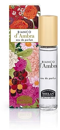 Helan, Bianco d'Ambra - Perfume de Mujer con Notas Picantes Sensuales, Eau de Parfum con Iris y Helecho, Fragancia Femenina Ligera Almizclada con Incienso, Dura 4-5 Horas, Hecho en Italia, 10 ml