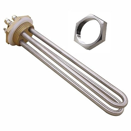 MSEURO Élément Chauffant à Eau élément Tubulaire Chauffe-Eau thermoplongeur for Chauffe-Eau Solaire SUS304 1.25 Pouces BSP 24V 36V 48V Lucky (Color : Locknut, Size : 24v 900w)