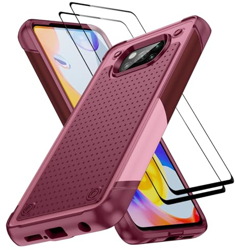 Jeylly Funda para Xiaomi Poco X3 NFC/X3 Pro/X3 con 2 piezas [Protector de pantalla de vidrio templado], a prueba de golpes, funda de policarbonato duro para mujeres y hombres, funda para Xiaomi Poco