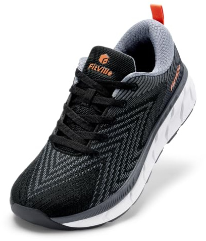 FitVille Zapatillas Running Hombre Extra Anchas Transpirables | Ligeras y transpirables para correr y caminar. Suela cómoda, diseño ancho, uso interior y exterior.