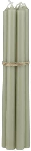 ukiyo 12 candele a stelo sottile altezza 20 cm, diametro 1,3 cm, diversi colori, durata di combustione: 2,5 ore, per l'avvento, Natale, colore: verde polveroso