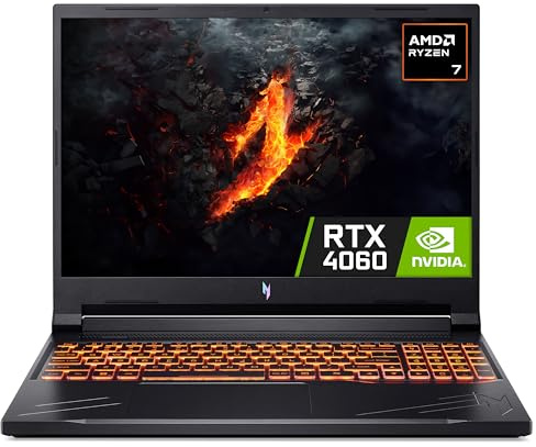 acer Nitro V16 ANV16-41 Gaming Laptop - AMD Ryzen 7 8845HS, 16GB, 1TB SSD, NVIDIA GeForce RTX 4060, 16 WUXGA 165Hz, Windows 11, Black