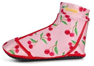 Duukies Mädchen Badesocken Cherry Pink Kirschen Print Strandsocken UV-Schutz, Farbe:red, Socken:30-31