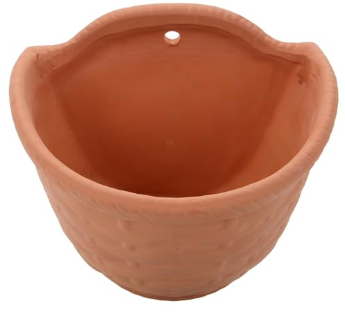 Milisten Ceramic Wall-Mounted Flower Pot 5.7 Inch Terracotta Hanging Planter for Indoor Outdoor Balcony Garden Decoration